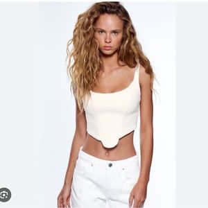 TOPSTITCHED CORSET TOP